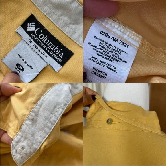 Yellow Columbia Sportswear Company button up shirt. - Picture 7 of 8